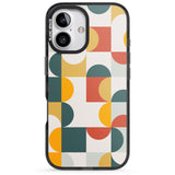 iPhone 16 Pro Max Abstract Retro Shapes: Muted Colour Mix Black Impact Phone Case