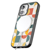 iPhone 16 Pro Max Abstract Retro Shapes: Muted Colour Mix Black Impact Phone Case