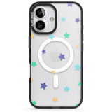 iPhone 16 Pro Max Pastel Stars Pattern Black Impact Phone Case