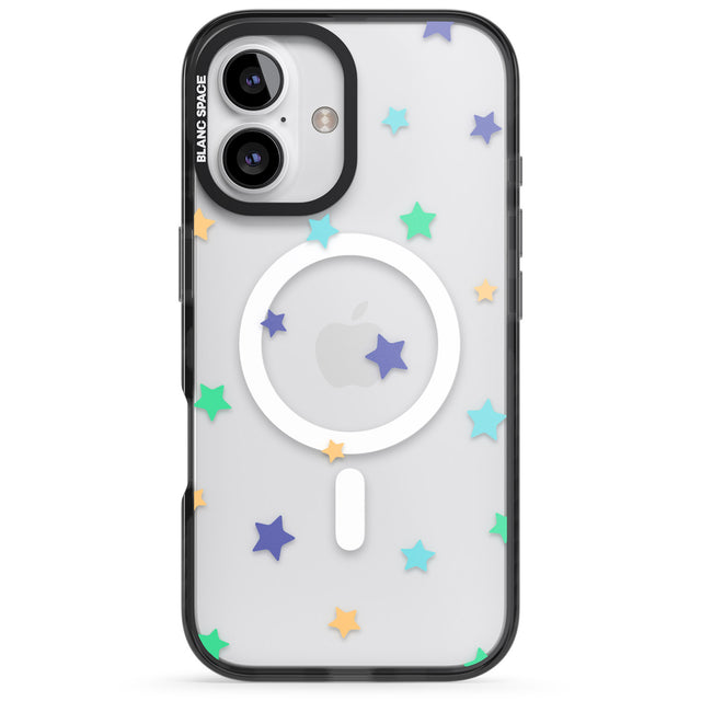 iPhone 16 Pro Max Pastel Stars Pattern Black Impact Phone Case