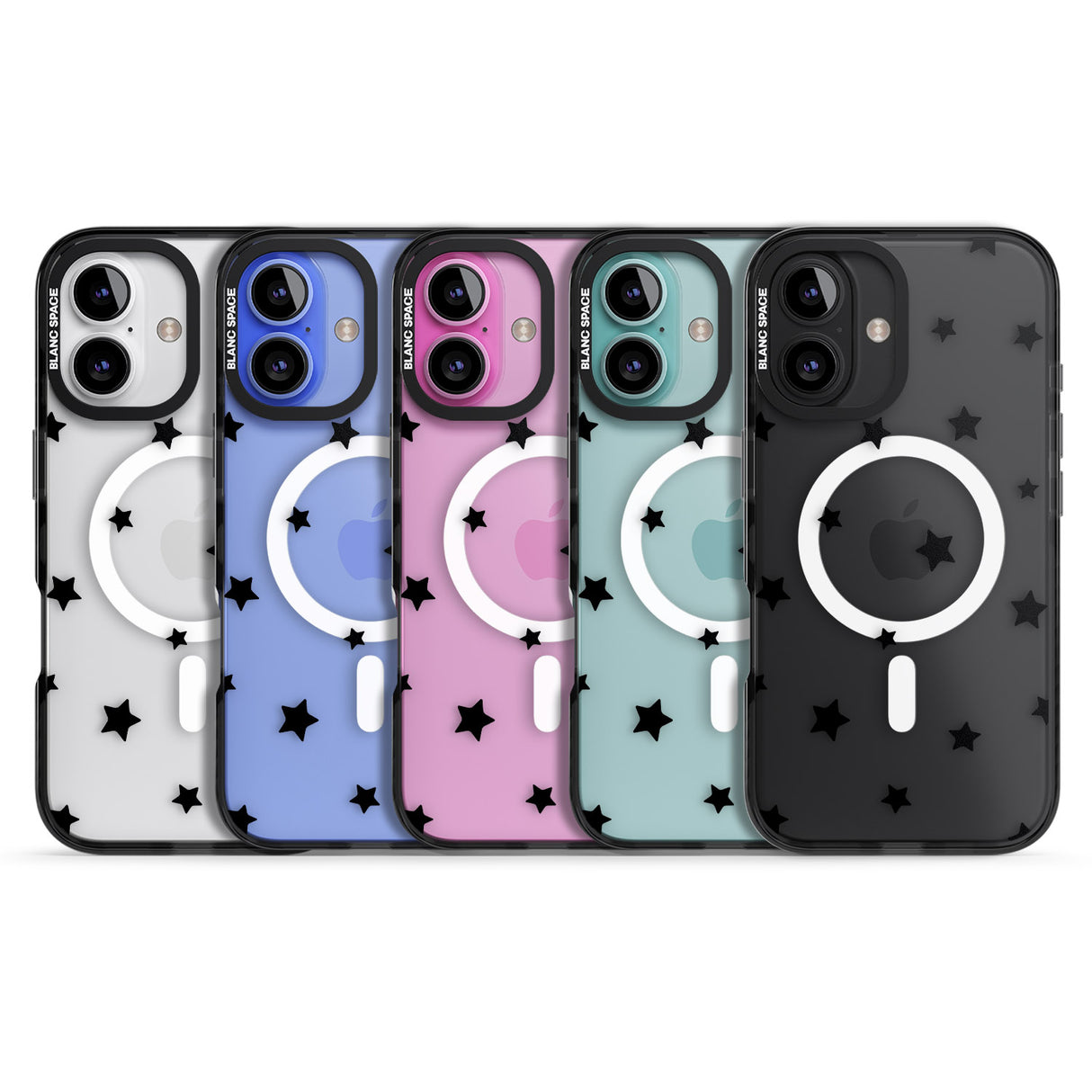 iPhone 16 Pro Max Black Stars Pattern Black Impact Phone Case