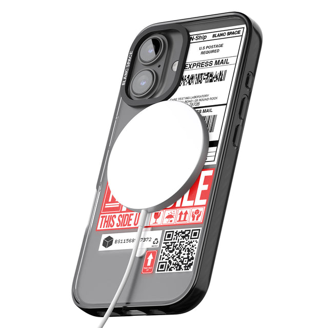 iPhone 16 Pro Max Shipping Label Black Impact Phone Case