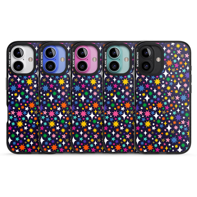 iPhone 16 Pro Max Rainbow Starburst (Purple) Black Impact Phone Case