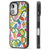 iPhone 16 Pro Max Festive Lights Pattern Black Impact Phone Case