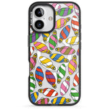 iPhone 16 Pro Max Colourful Holiday Ornaments Black Impact Phone Case