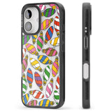 iPhone 16 Pro Max Colourful Holiday Ornaments Black Impact Phone Case