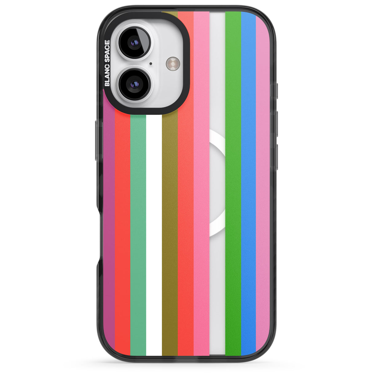 iPhone 16 Pro Max Vibrant Stripes Black Impact Phone Case