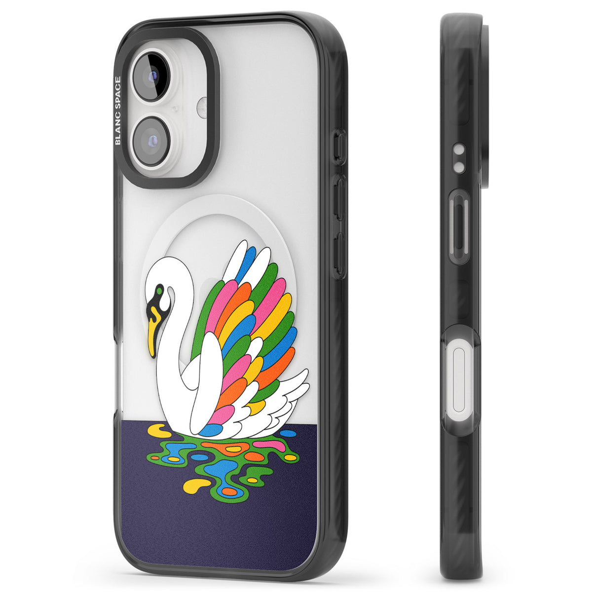 iPhone 16 Pro Max Serene Swan Black Impact Phone Case