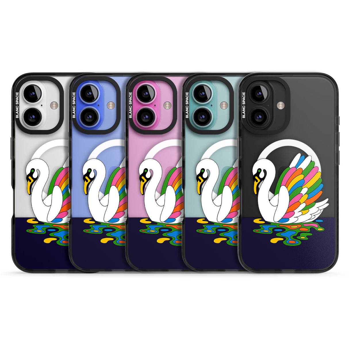 iPhone 16 Pro Max Serene Swan Black Impact Phone Case