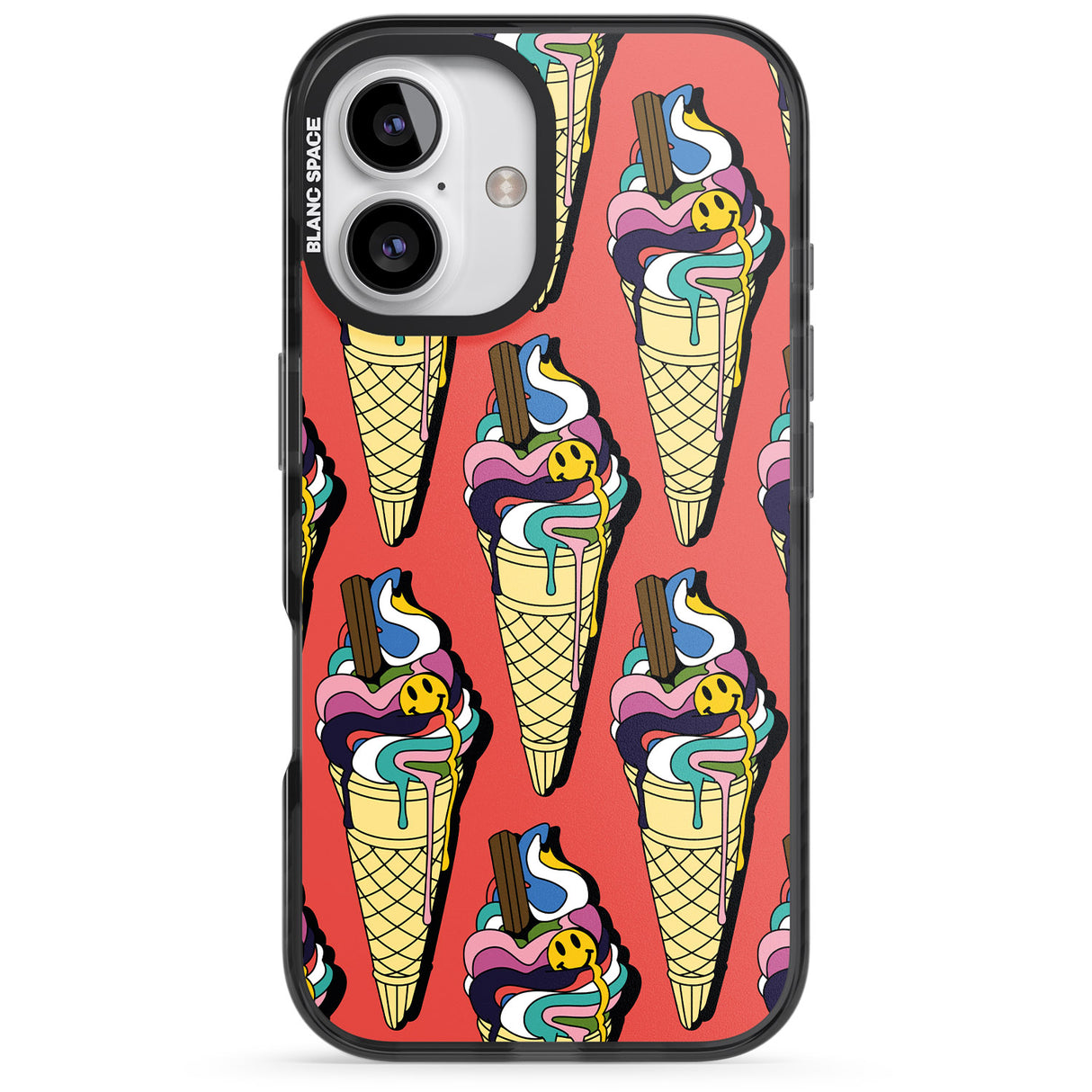 iPhone 16 Pro Max Trip & Drip Ice Cream (Red) Black Impact Phone Case