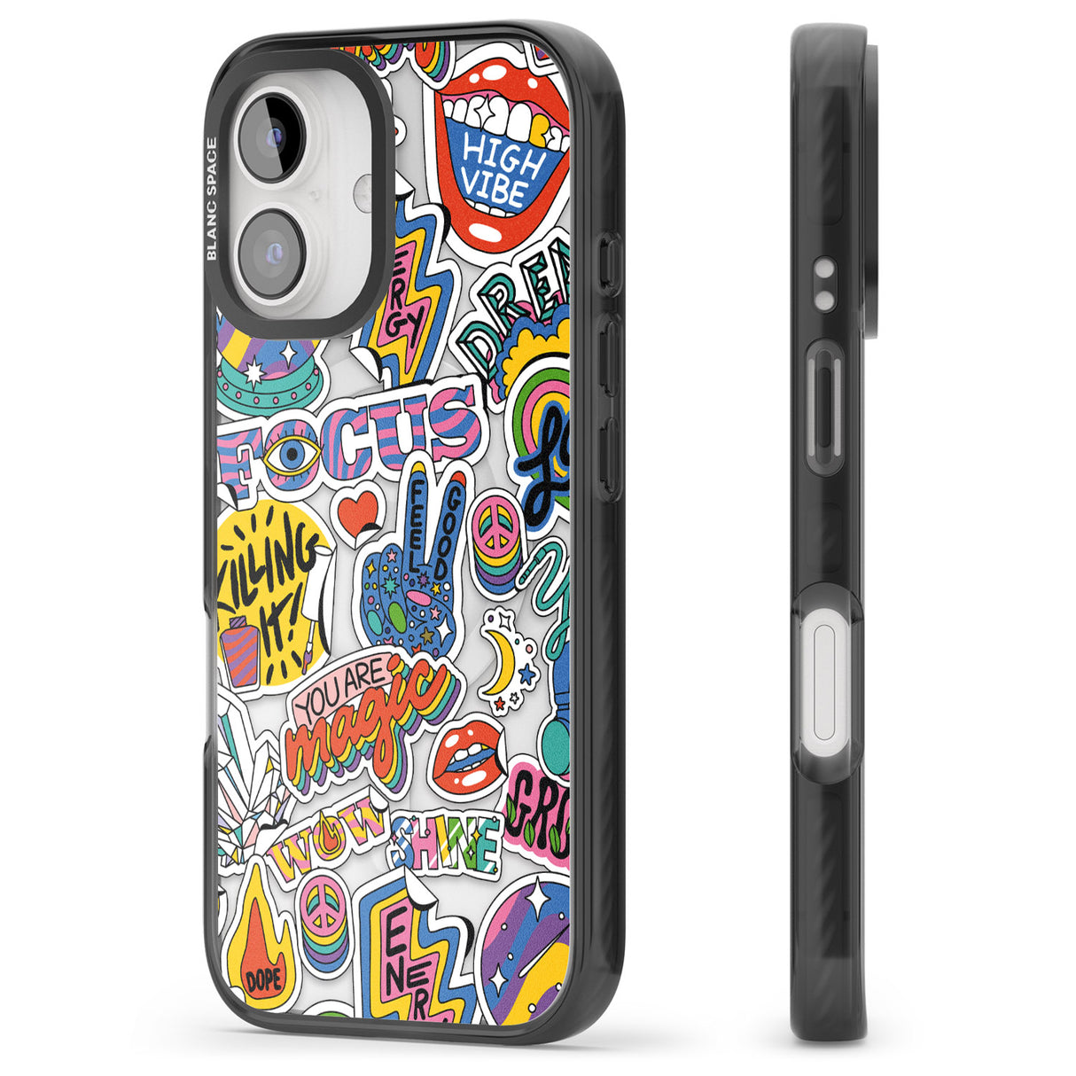 iPhone 16 Pro Max Magic Sticker Collage Black Impact Phone Case