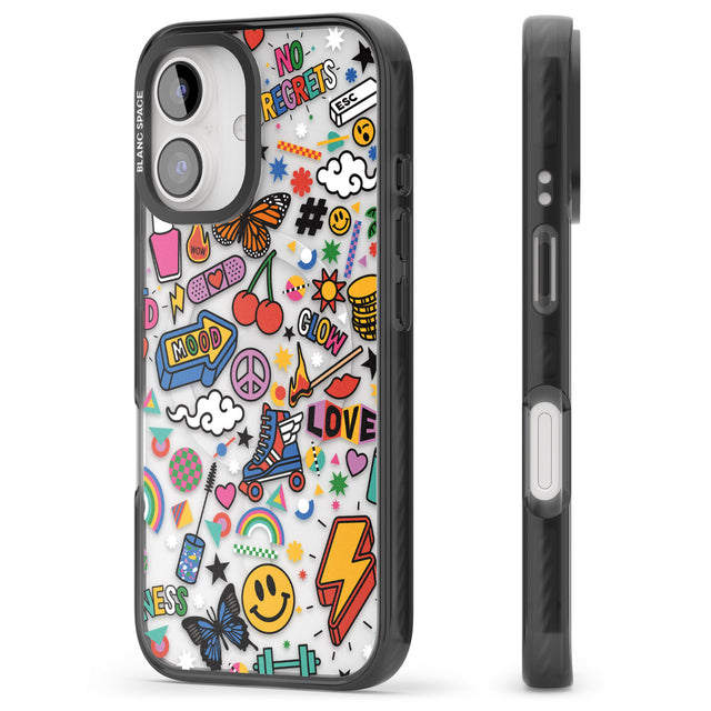 iPhone 16 Pro Max Electric Love Black Impact Phone Case