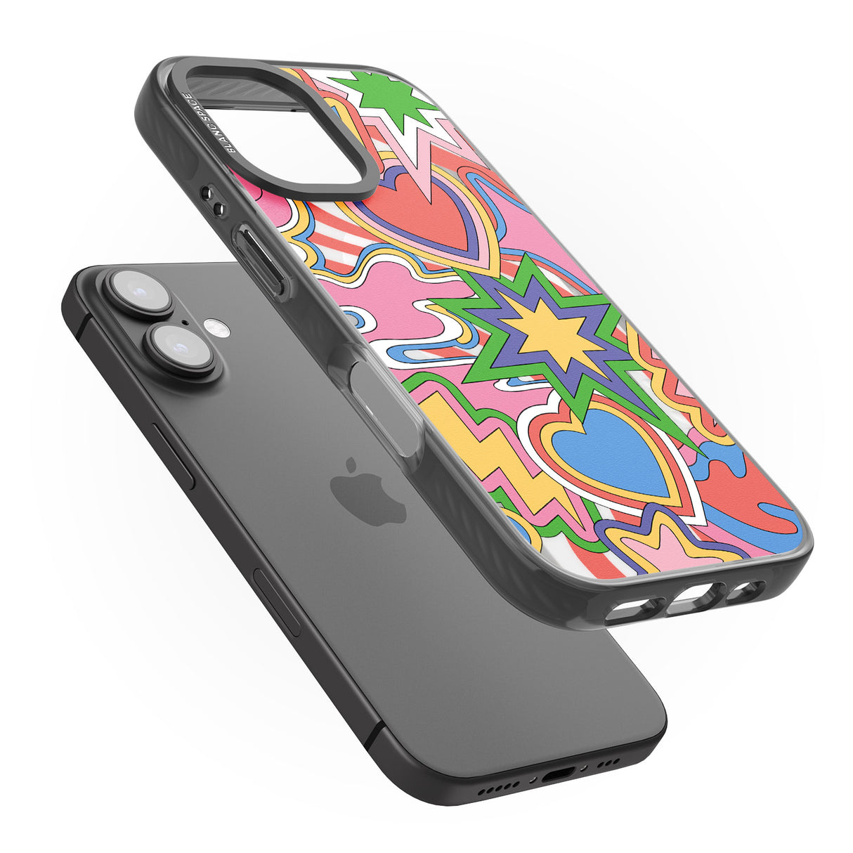 iPhone 16 Pro Max Psychedelic Pop Art Explosion Black Impact Phone Case