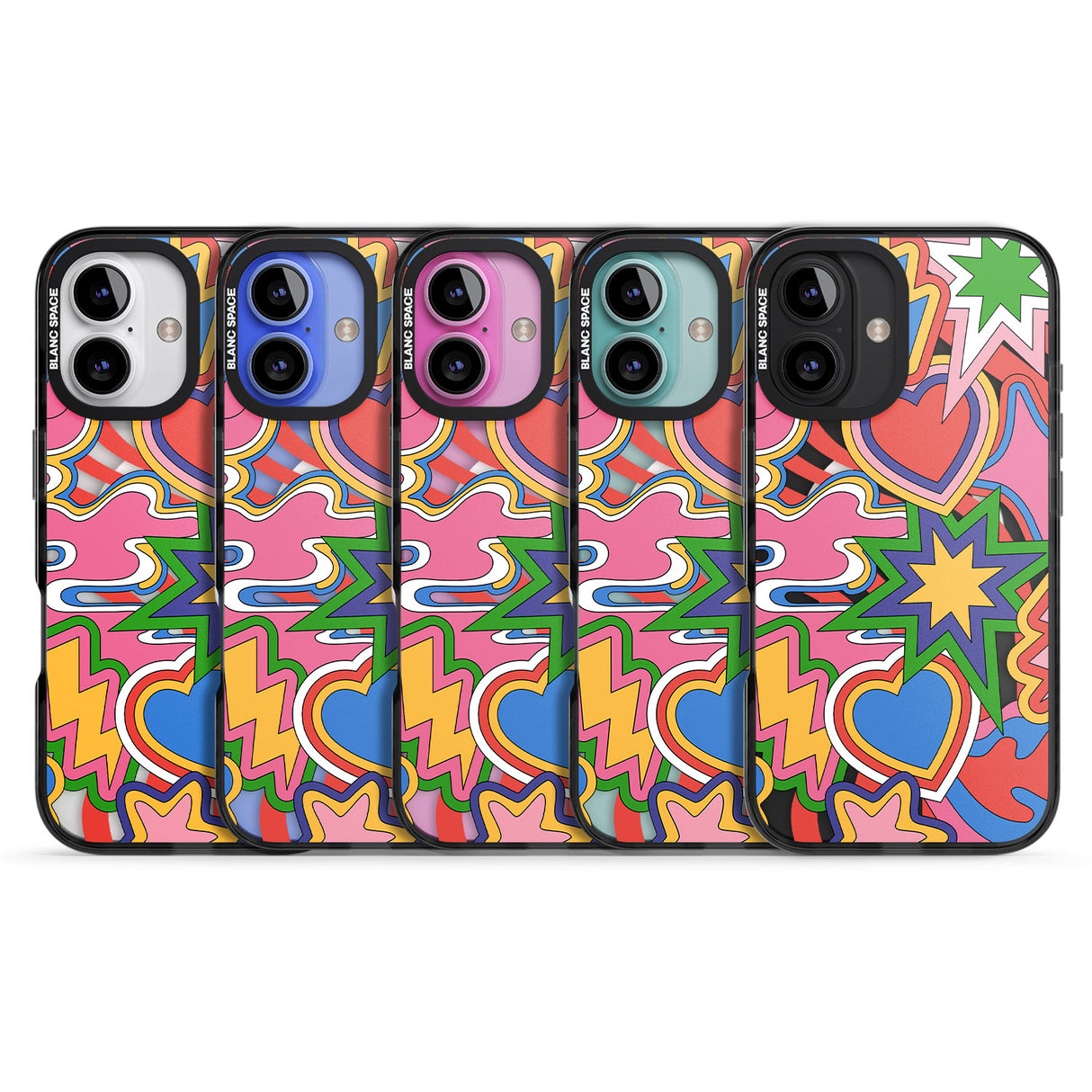 iPhone 16 Pro Max Psychedelic Pop Art Explosion Black Impact Phone Case