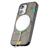 iPhone 16 Pro Max Multicolour Optic Waves Black Impact Phone Case