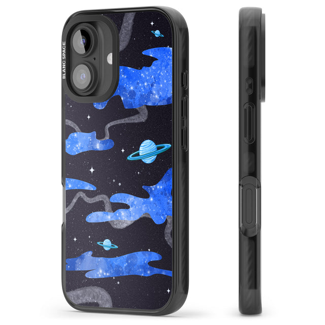 iPhone 16 Pro Max Blue Galaxy Black Impact Phone Case