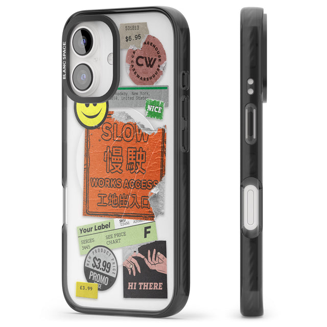 iPhone 16 Pro Max Kanji Signs Sticker Mix Black Impact Phone Case