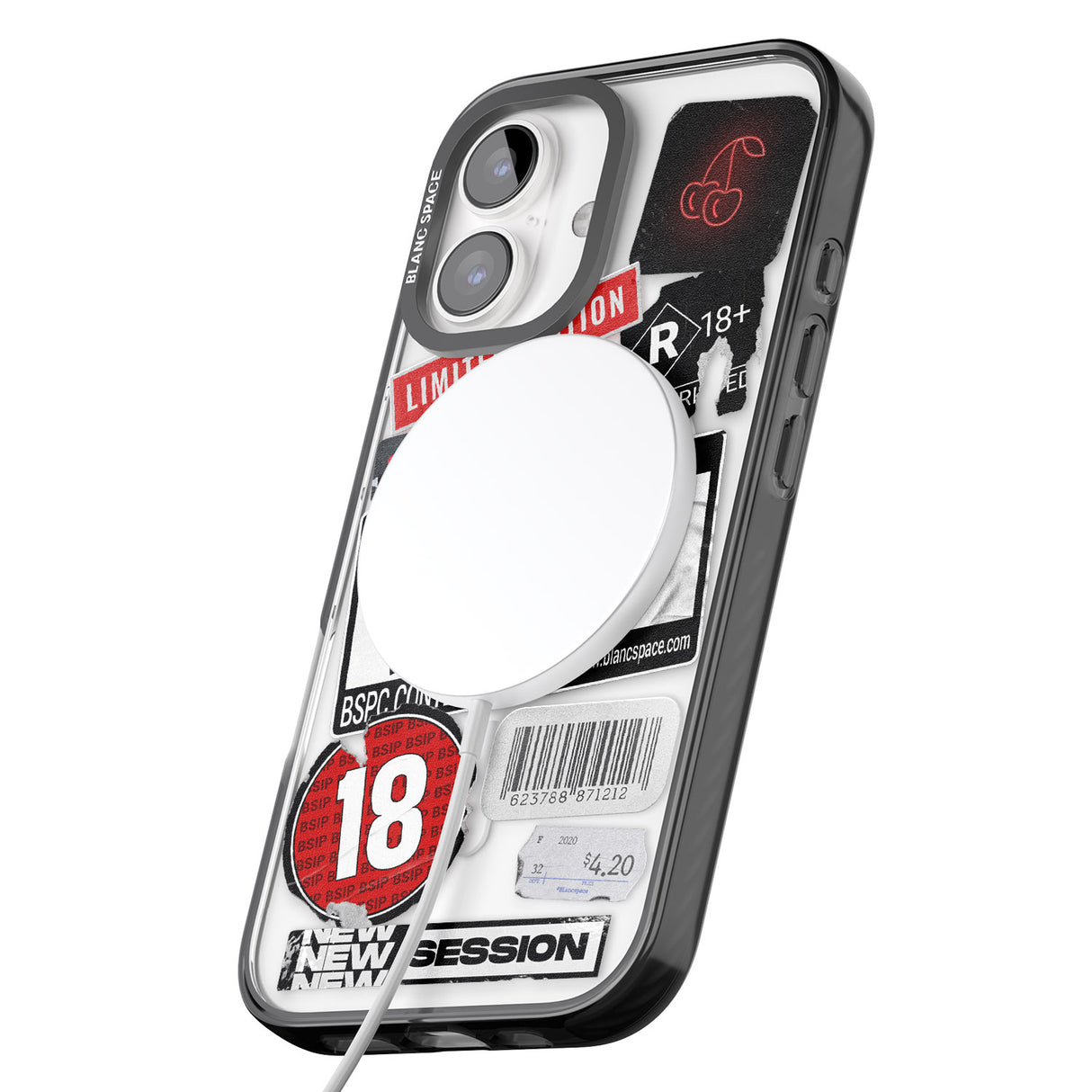 iPhone 16 Pro Max Rated 18+ Sticker Mix Black Impact Phone Case