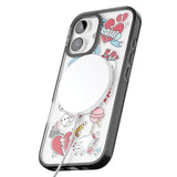 iPhone 16 Pro Max Skull & Flowers Sticker Black Impact Phone Case