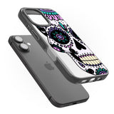 iPhone 16 Pro Max Violet Sugar Skull Black Impact Phone Case