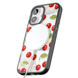 iPhone 16 Pro Max Vintage Cherries & Clouds Black Impact Phone Case + Magsafe