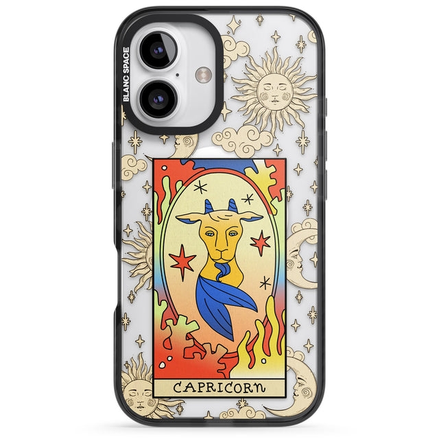 iPhone 16 Pro Max Celestial Zodiac - Capricorn Black Impact Phone Case + Magsafe