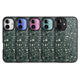 iPhone 16 Pro Max Green & Cream Terrazzo Pattern Black Impact Phone Case