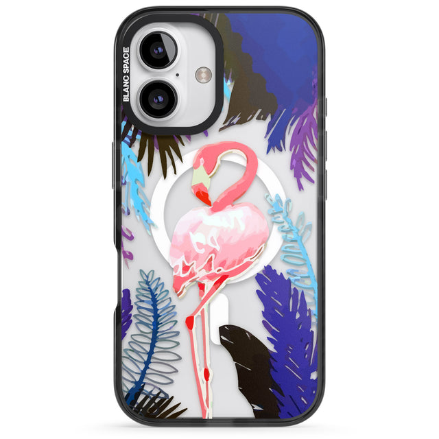 iPhone 16 Pro Max Tropical Flamingo Black Impact Phone Case