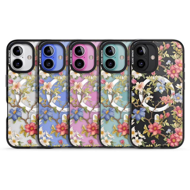 iPhone 16 Pro Max Vintage Vines & Flowers Clear Impact Phone Case + Magsafe