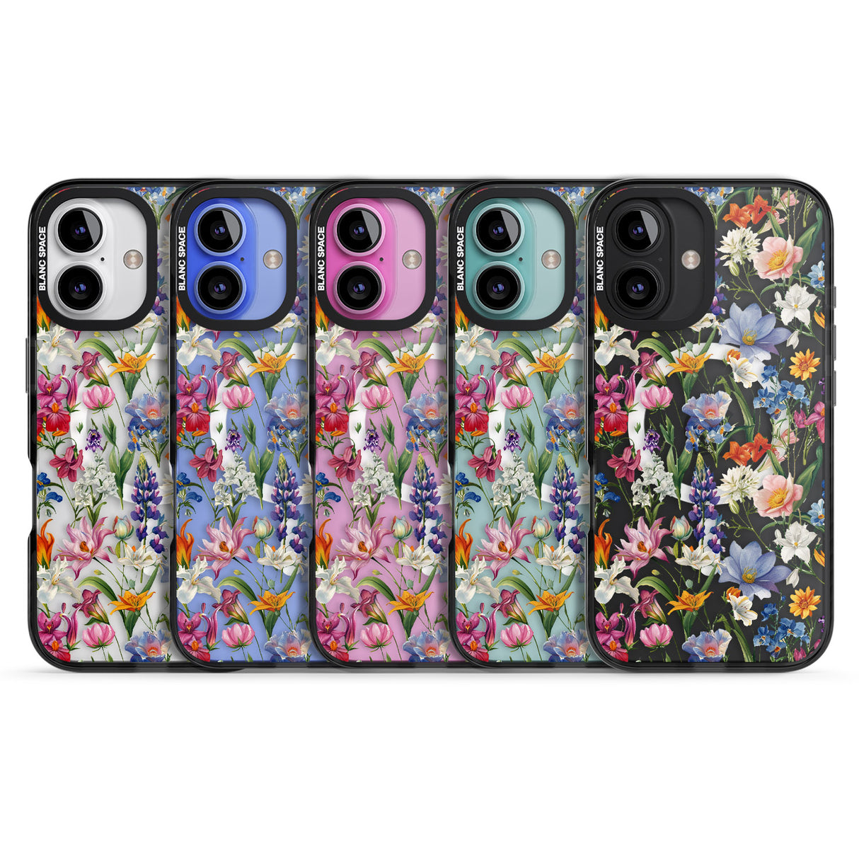 iPhone 16 Pro Max Vintage Wildflowers Black Impact Phone Case + Magsafe