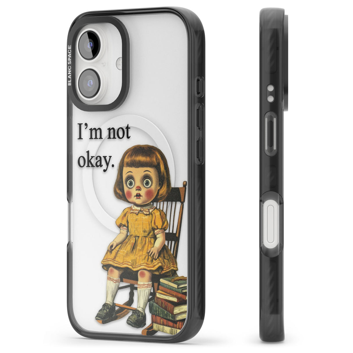 I'm Not Okay Black Impact Magsafe Phone Case for iPhone 16, iPhone 16 Plus