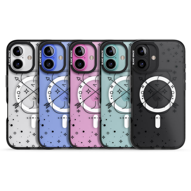 iPhone 16 Pro Max Gemini Emblem - Transparent Design Black Impact Phone Case