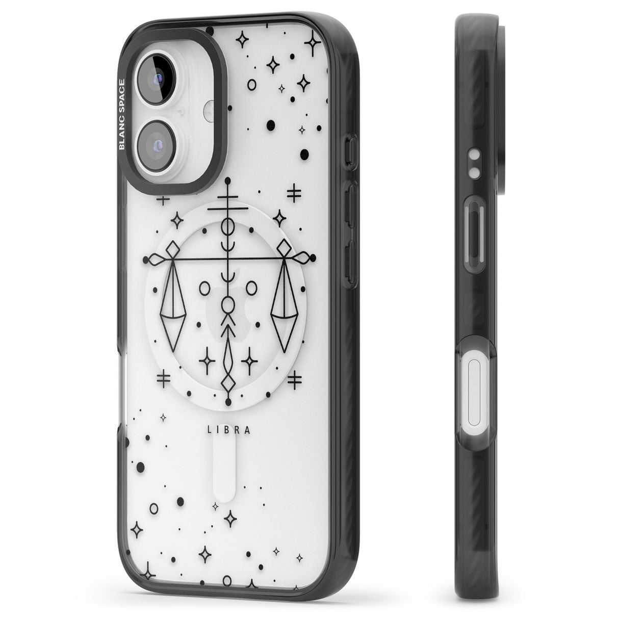 iPhone 16 Pro Max Libra Emblem - Transparent Design Black Impact Phone Case