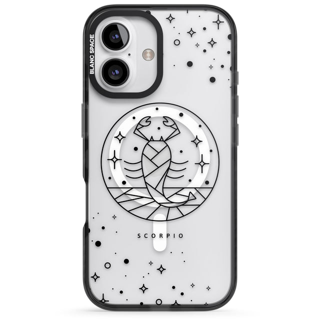 iPhone 16 Pro Max Scorpio Emblem - Transparent Design Black Impact Phone Case