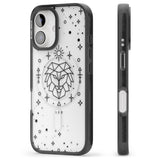 iPhone 16 Pro Max Leo Emblem - Transparent Design Black Impact Phone Case