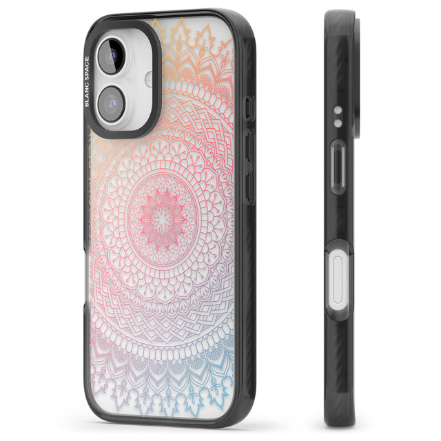 iPhone 16 Pro Max Large Rainbow Mandala Black Impact Phone Case