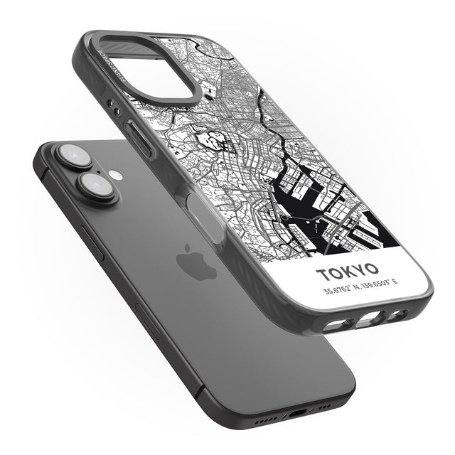 iPhone 16 Pro Max Map of Tokyo, Japan Black Impact Phone Case