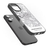 iPhone 16 Pro Max Map of Manchester, England Black Impact Phone Case