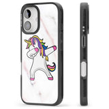 iPhone 16 Pro Max Designer Marble Unicorn Dab Black Impact Phone Case