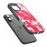 iPhone 16 Pro Max Red & White - Marbled Paper Black Impact Phone Case