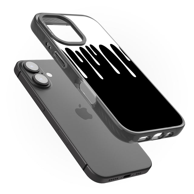 iPhone 16 Pro Max Melted Effect: White & Black Black Impact Phone Case