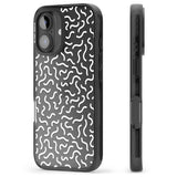 iPhone 16 Pro Max White Wavy Squiggles Memphis Retro Pattern Design Black Impact Phone Case