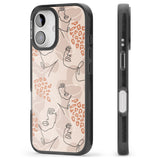 iPhone 16 Pro Max Leopard Print Stylish Abstract Faces Black Impact Phone Case