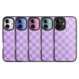 iPhone 16 Pro Max LILAC CHECKERED Black Impact Phone Case + Magsafe