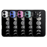 iPhone 16 Pro Max Phases Of The Moon Black Impact Phone Case