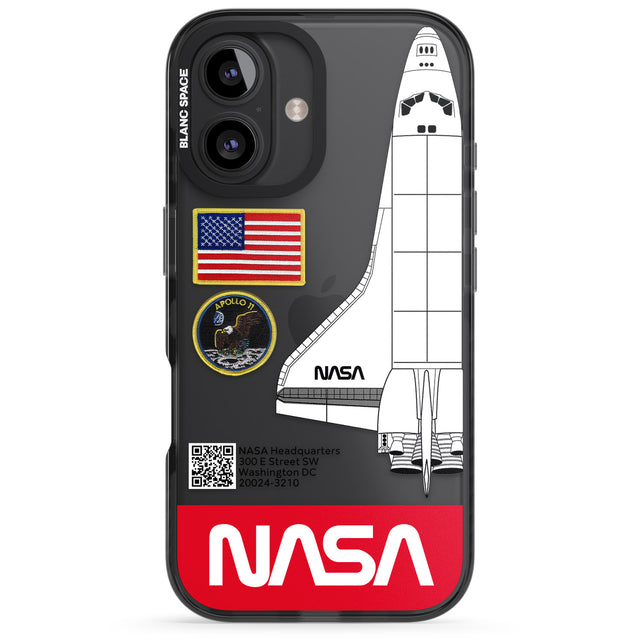 iPhone 16 Pro Max NASA Apollo 11 Black Impact Phone Case