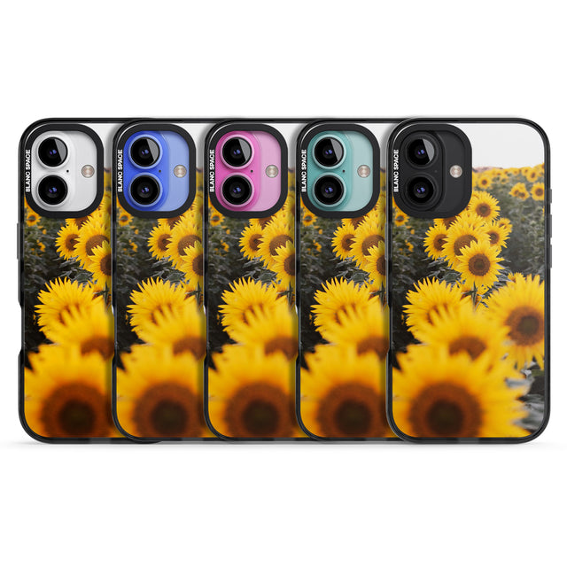 iPhone 16 Pro Max Sunflower Field Photograph Black Impact Phone Case