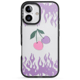 iPhone 16 Pro Max Cherries n' Flames Black Impact Phone Case