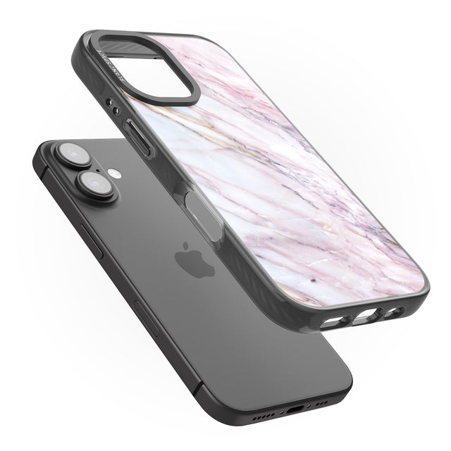 iPhone 16 Pro Max Pink & Purple Marble Black Impact Phone Case