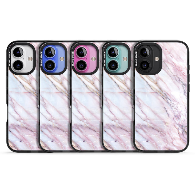 iPhone 16 Pro Max Pink & Purple Marble Black Impact Phone Case